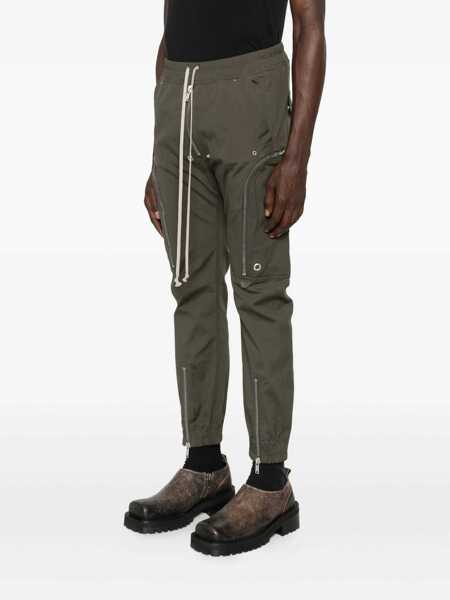 Pantaloni Rick Owens Bauhaus Green Pants With Elastic Waist In Cotton Stretch Man GREEN Barbati (BM 18925554) 3