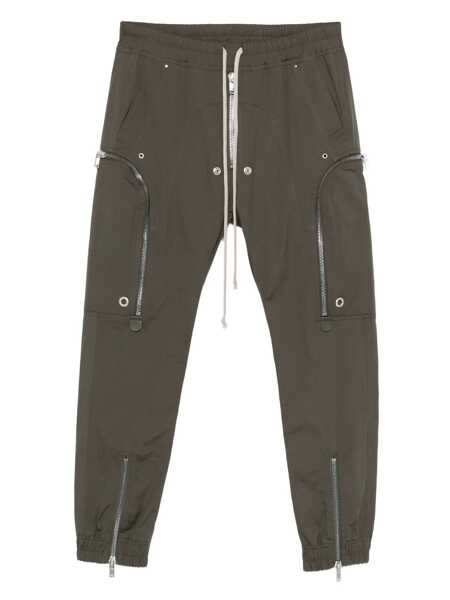 Pantaloni Rick Owens Bauhaus Green Pants With Elastic Waist In Cotton Stretch Man GREEN Barbati (BM 18925554) 1