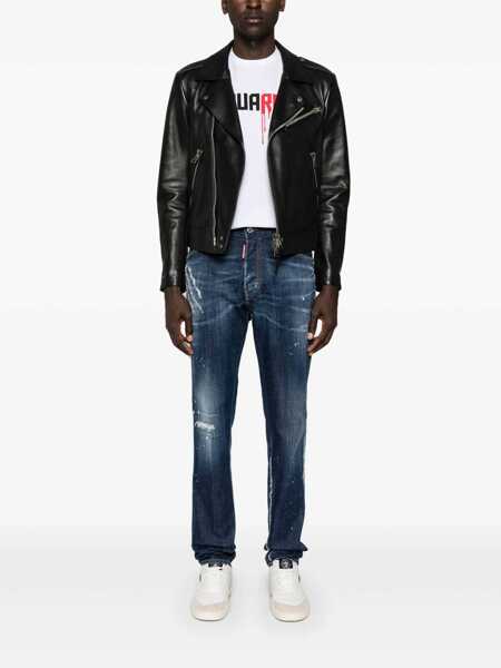 Blugi DSQUARED2 DSQUARED2 Distressed Regular-Fit Jeans NAVY BLUE Barbati (BM 18925692) 2