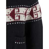 Pulovere SEAFARER Dama - Pulovere SEAFARER Black Sweater With Spread Collar And Fair Isle Motif In Wool Blend Woman Black Femei (BM 18925842) - B-mall.ro