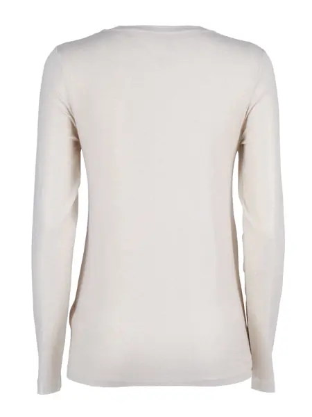 Tricouri Filatures Du Lion Long sleeve round neck T-shirt White Femei (BM 18926148) 2
