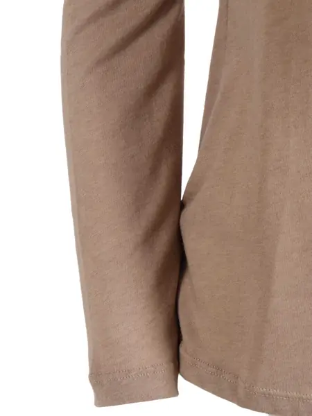 Tricouri Filatures Du Lion Long sleeve round neck T-shirt Beige Femei (BM 18926151) 3