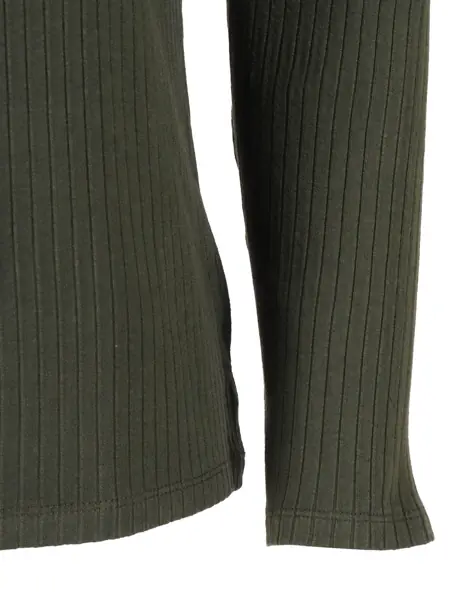 Tricouri Filatures Du Lion Long sleeve round neck T-shirt Green Femei (BM 18926154) 3