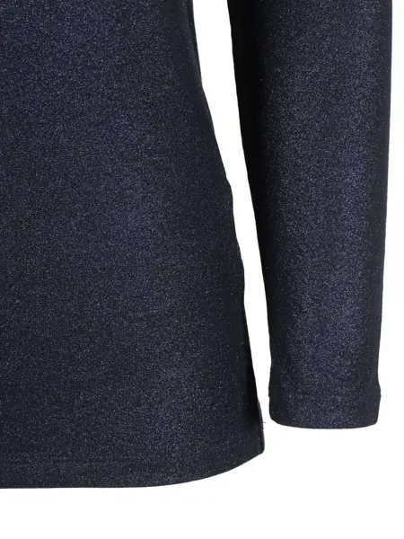 Tricouri Filatures Du Lion Long sleeve round neck T-shirt Blue Femei (BM 18926157) 3