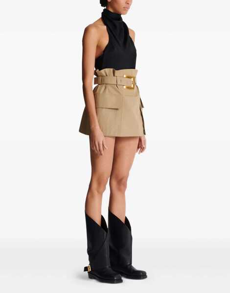 Fuste Balmain Cargo Miniskirt BEIGE Femei (BM 18926422) 5