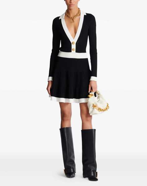 Rochii Balmain Knit short Dress NOIR/BLANC Femei (BM 18926425) 2