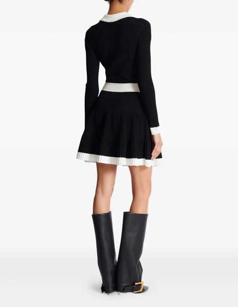Rochii Balmain Knit short Dress NOIR/BLANC Femei (BM 18926425) 4
