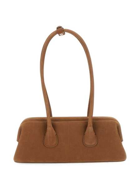 Genti de umar OSOI Boat Wide Mini Brown Shoulder Bag With Round Handles And Logo Lettering On The Front In Nubuck Leather Woman Beige Femei (BM 18927558) 2