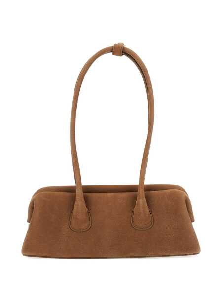 Genti de umar OSOI Boat Wide Mini Brown Shoulder Bag With Round Handles And Logo Lettering On The Front In Nubuck Leather Woman Beige Femei (BM 18927558) 1