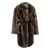 YVES SALOMON Brown Shearling Coat With High Neck And Front Belt Closure In Fur Woman BROWN