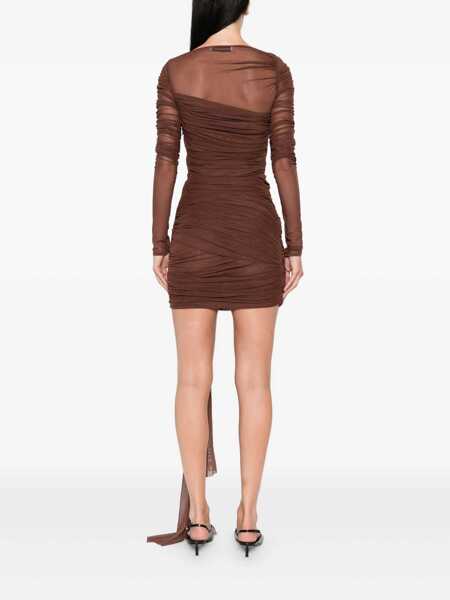 Rochii MACH & MACH Mach & Mach Mini Dress BROWN Femei (BM 18927660) 4