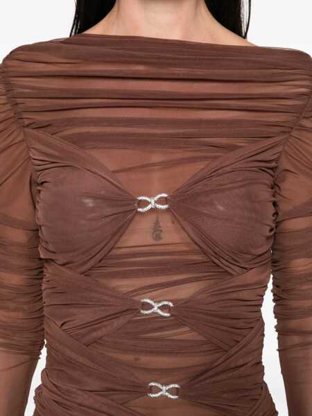 Rochii MACH & MACH Mach & Mach Mini Dress BROWN Femei (BM 18927660) 5
