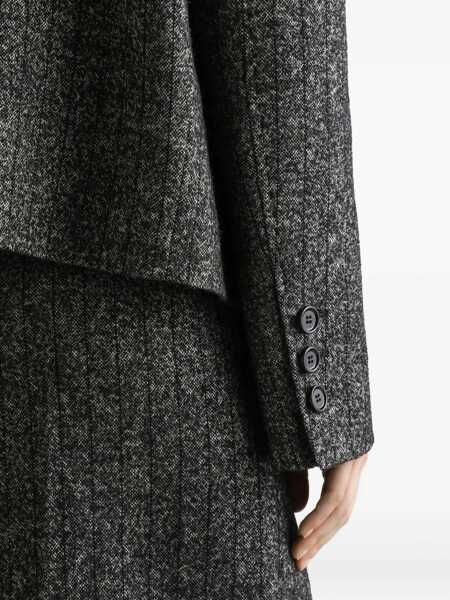 Sacouri Dolce & Gabbana Grey Double-Breasted Jacket With Notched Revers In Wool Blend Woman GREY Femei (BM 18928446) 5