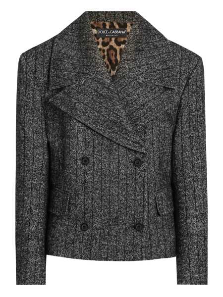 Sacouri Dolce & Gabbana Grey Double-Breasted Jacket With Notched Revers In Wool Blend Woman GREY Femei (BM 18928446) 1