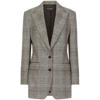 Geci Grey Single-Breasted Jacket With Peak Revers In Wool And Cashmere Woman Femei