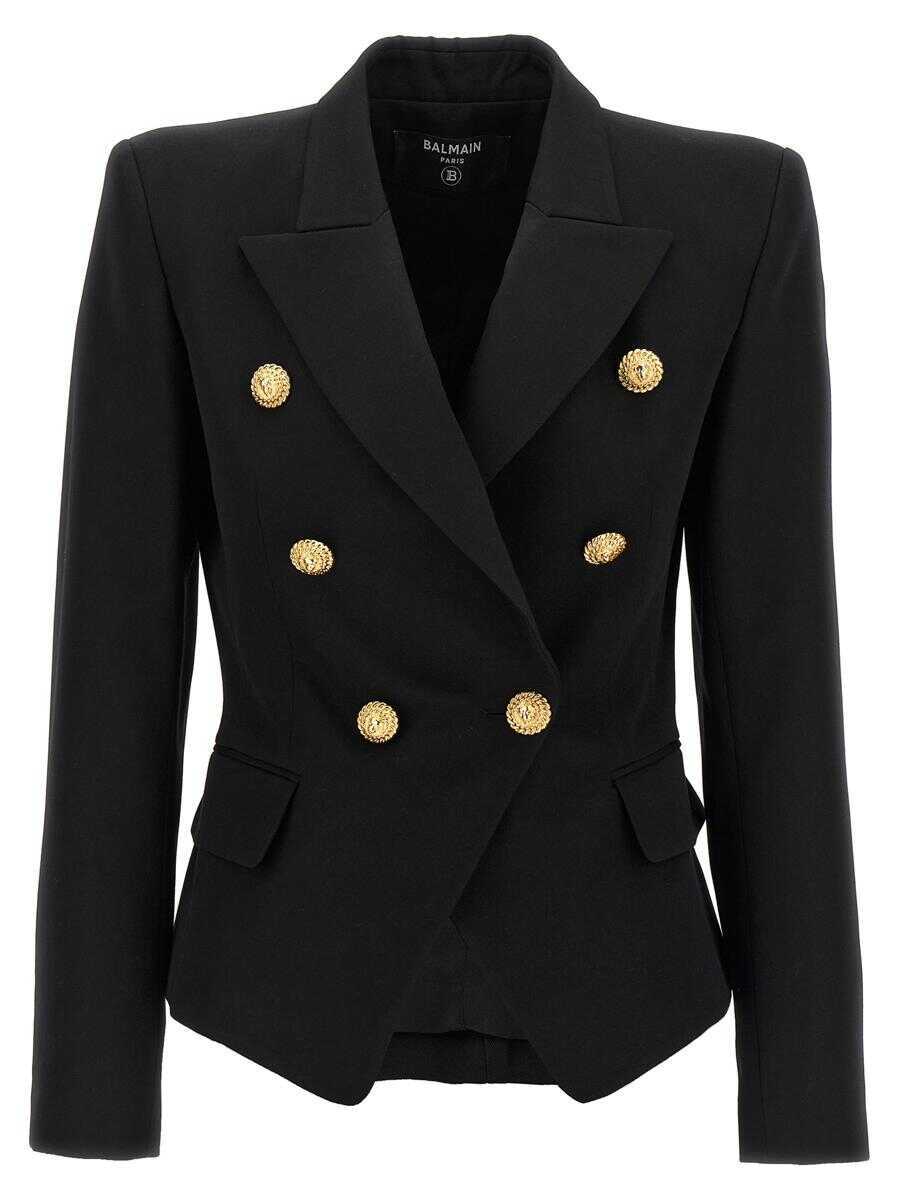 Geci Balmain Balmain Double-Breasted Blazer  Black Femei (BM 18928470) 1