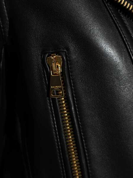 Geci Balmain Balmain Leather Jacket Black Femei (BM 18928497) 5