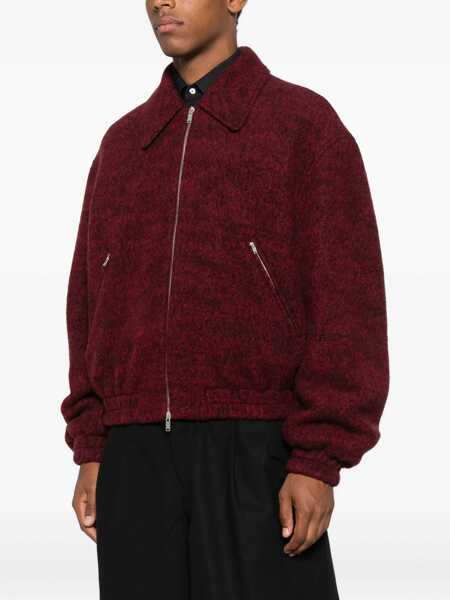 Geci Jil Sander Jil Sander Mlange Wool Bomber Jacket Red Barbati (BM 18928926) 3