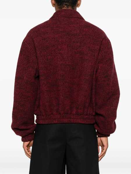 Geci Jil Sander Jil Sander Mlange Wool Bomber Jacket Red Barbati (BM 18928926) 4