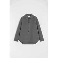 Geci Grey Jacket With Classic Collar And Front Button Closure In Wool Man Barbati
