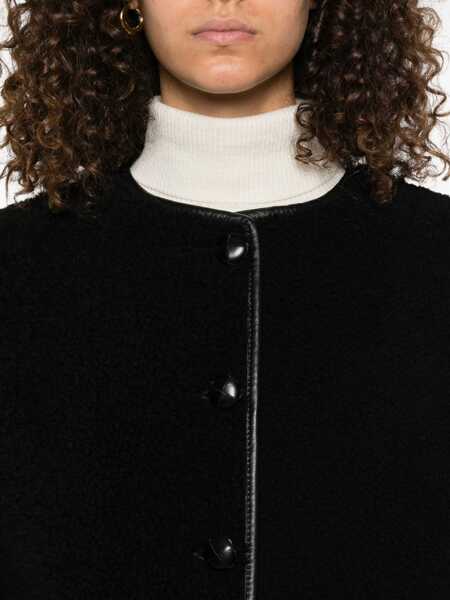 Geci BLAZ MILANO Tatoosh Brown Shearling Jacket With Two Front Welt Pockets In Fur Woman Black Femei (BM 18928977) 5