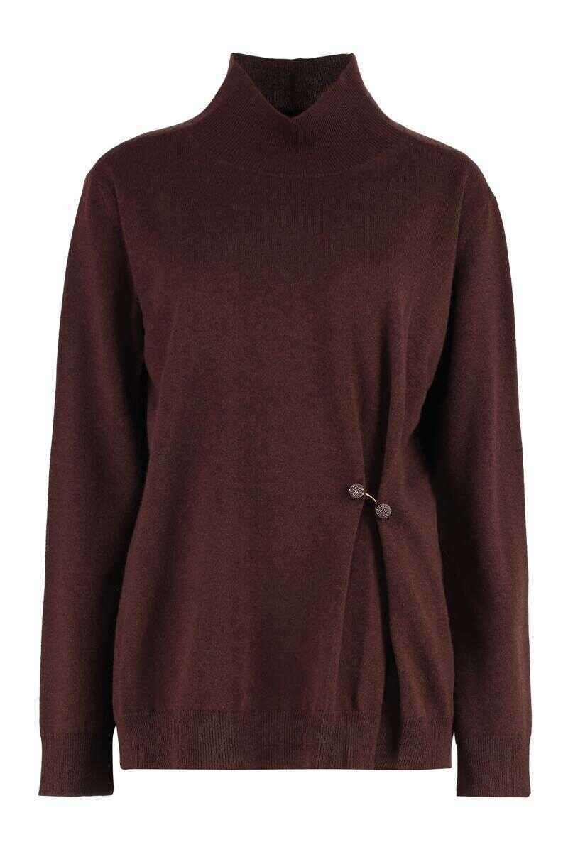 Pulovere Fabiana Filippi Fabiana Filippi Wool Blend Turtleneck Sweater BROWN Femei (BM 18929223) 1