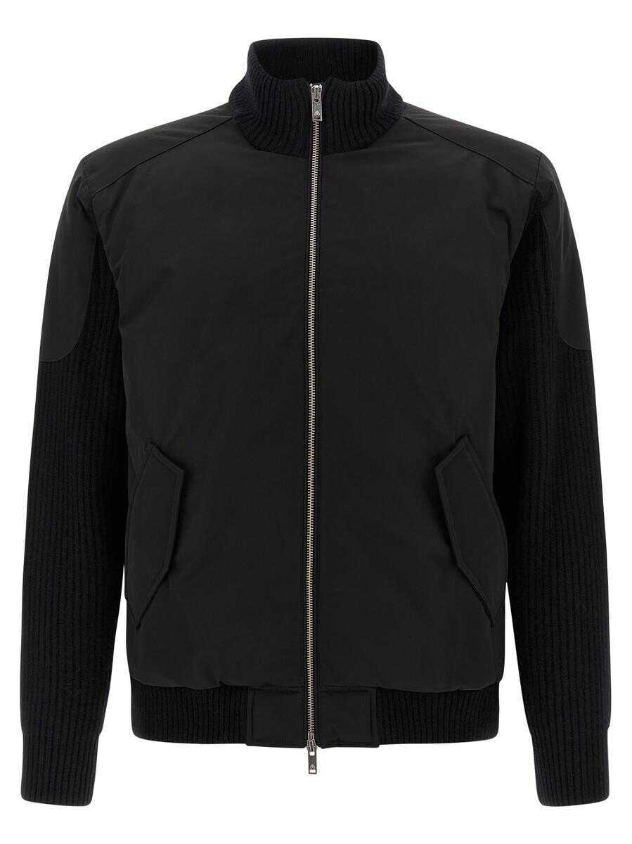 Bomber jacket Moose Knuckles Moose Knuckles Magnus Knit Hybrid Bomber Jacket Black Barbati (BM 18929235) 1