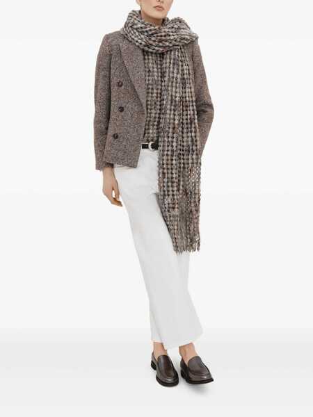 Geci Brunello Cucinelli Brunello Cucinelli Double-Breasted Silk Blend Blazer BROWN Femei (BM 18929283) 2