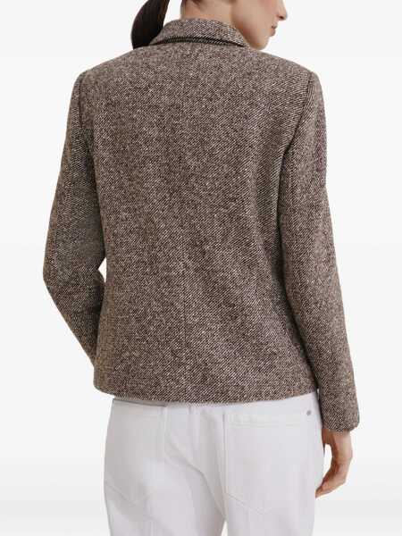 Geci Brunello Cucinelli Brunello Cucinelli Double-Breasted Silk Blend Blazer BROWN Femei (BM 18929283) 5