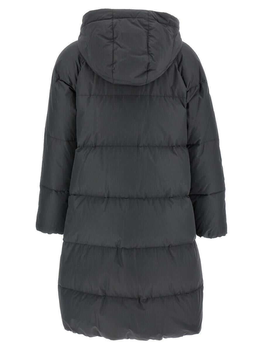 Geci Brunello Cucinelli Brunello Cucinelli Shiny Zipper Pull Down Jacket GRAY Femei (BM 18929316) 3