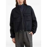 Bomber jacket Dama pagina 2 - Geci Brunello Cucinelli Brunello Cucinelli Shiny Zipper Pull Bomber Jacket BLUE Femei (BM 18929328) - B-mall.ro