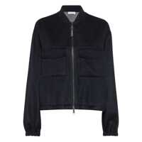 Geci Brunello Cucinelli 'Shiny Zipper Pull' Bomber Jacket Femei