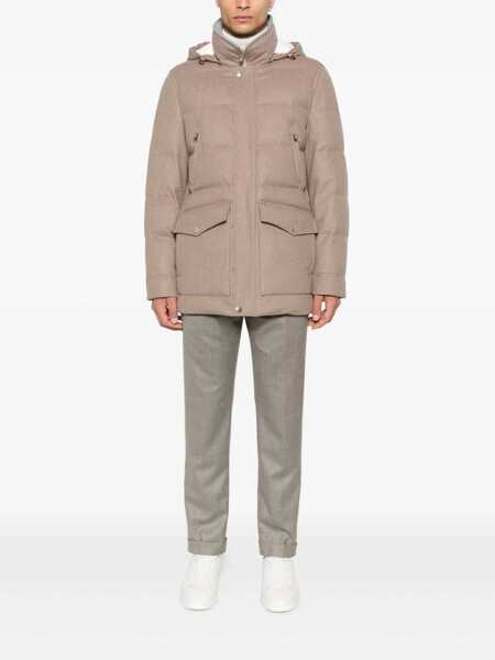 Geci de iarna Brunello Cucinelli Brunello Cucinelli Flannel Down Jacket Beige Barbati (BM 18929430) 2