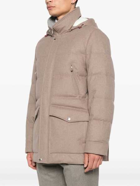 Geci de iarna Brunello Cucinelli Brunello Cucinelli Flannel Down Jacket Beige Barbati (BM 18929430) 3