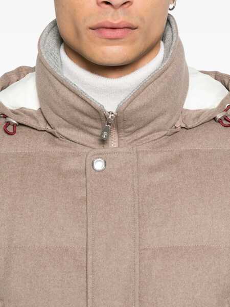 Geci de iarna Brunello Cucinelli Brunello Cucinelli Flannel Down Jacket Beige Barbati (BM 18929430) 5