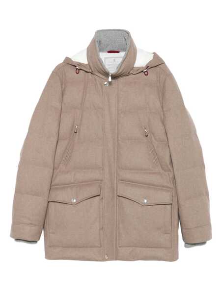 Geci de iarna Brunello Cucinelli Brunello Cucinelli Flannel Down Jacket Beige Barbati (BM 18929430) 1