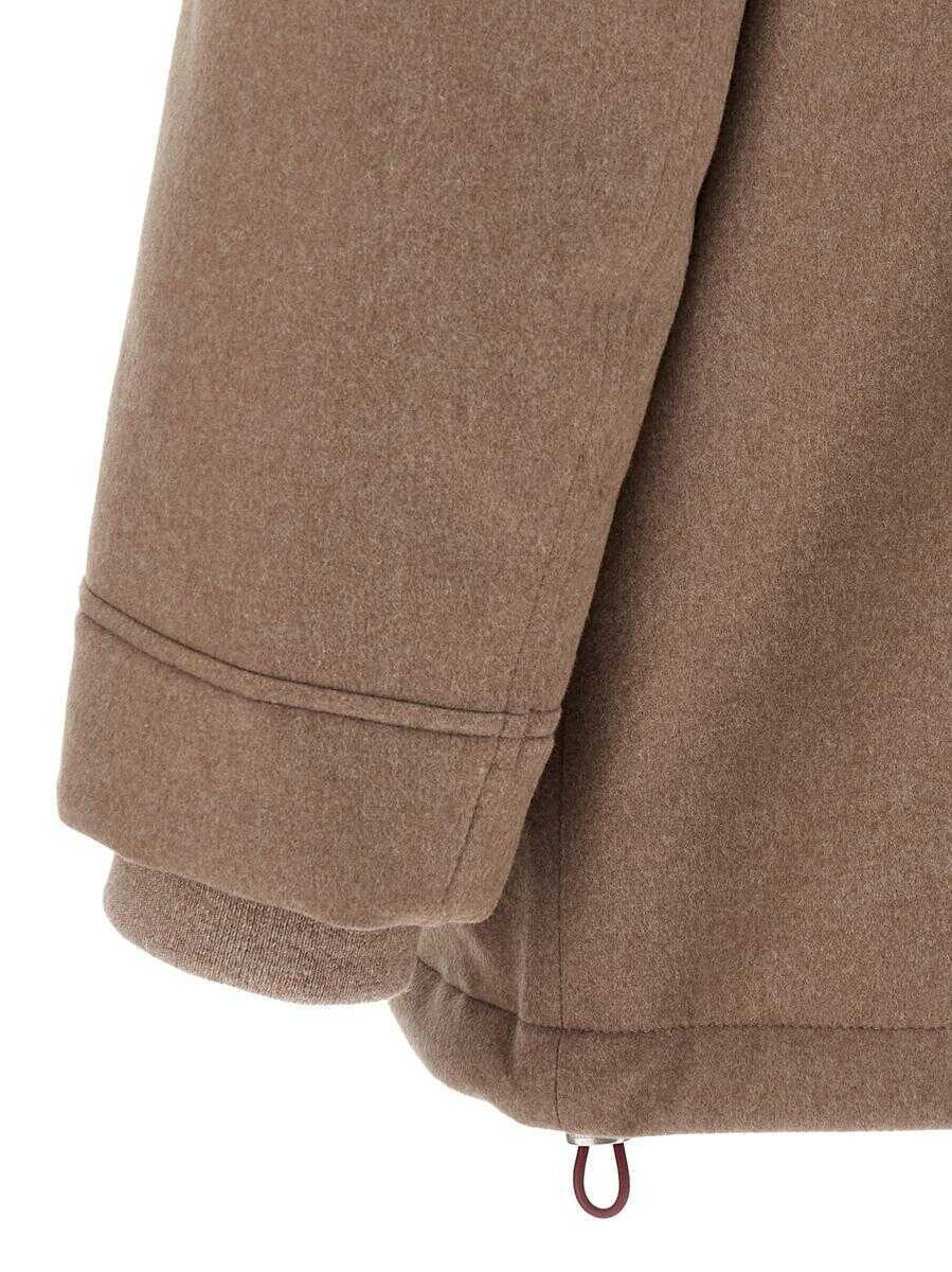 Geci de iarna Brunello Cucinelli Brunello Cucinelli Flannel Down Jacket Beige Barbati (BM 18929439) 4