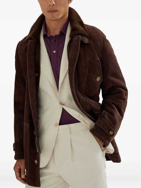 Geci Brunello Cucinelli Brunello Cucinelli Parka Model Sheepskin Jacket BROWN Barbati (BM 18929508) 5
