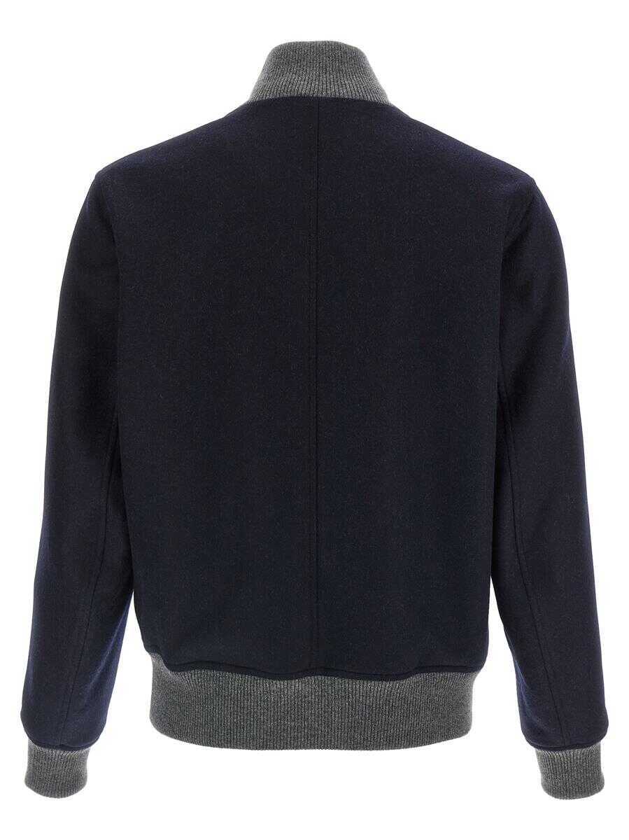 Bomber jacket Brunello Cucinelli Brunello Cucinelli Wool Bomber Jacket BLUE Barbati (BM 18929559) 2