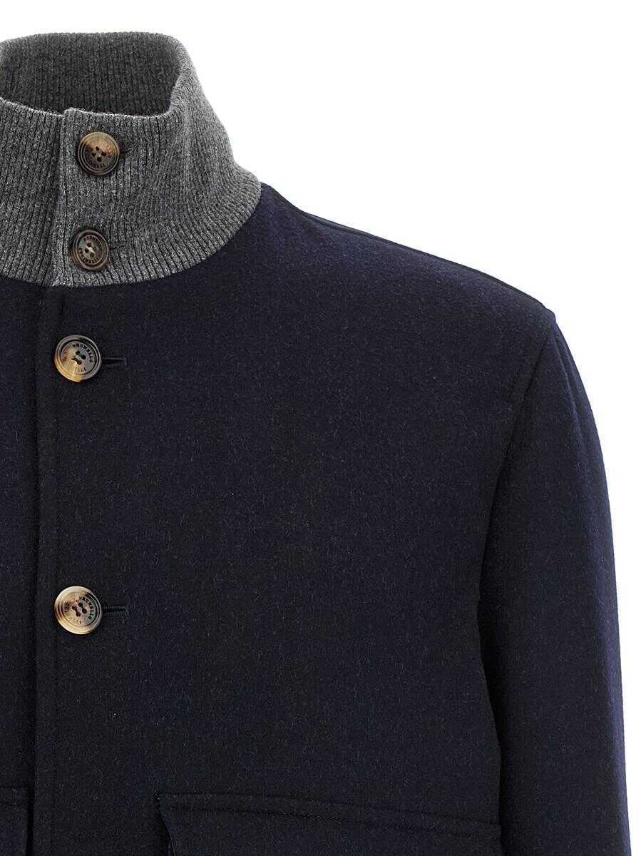 Bomber jacket Brunello Cucinelli Brunello Cucinelli Wool Bomber Jacket BLUE Barbati (BM 18929559) 3