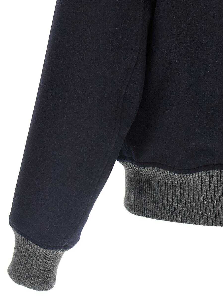 Bomber jacket Brunello Cucinelli Brunello Cucinelli Wool Bomber Jacket BLUE Barbati (BM 18929559) 4