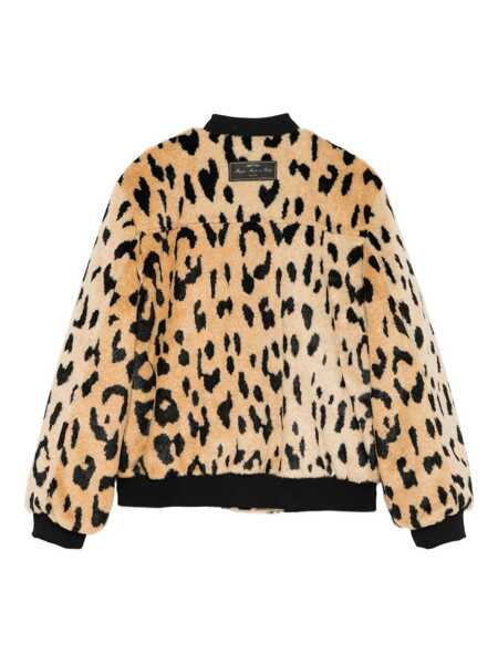 Jachete MSGM ANIMALIER FUR BOMBER GIRL Beige Fete (BM 18930303) 2