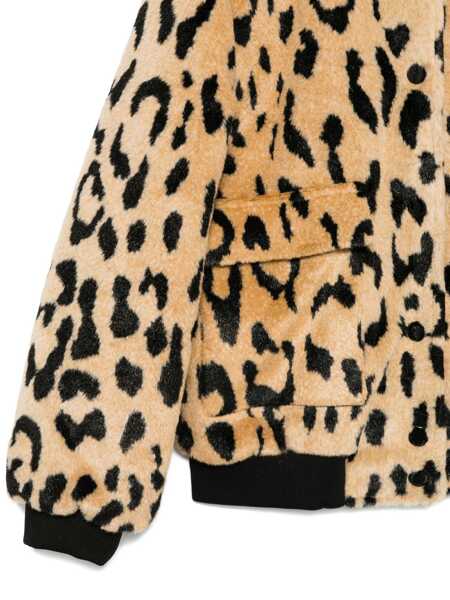 Jachete MSGM ANIMALIER FUR BOMBER GIRL Beige Fete (BM 18930303) 3