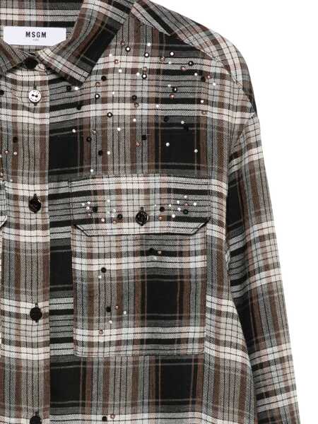Camasi MSGM VISCOSE WOOL SHIRT GIRL Multicolor Fete (BM 18930309) 3