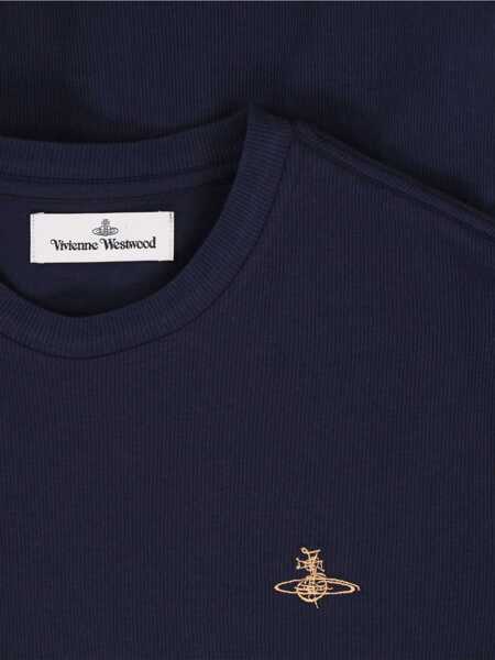 Tricouri Vivienne Westwood Ribbed T-Shirt MIDNIGHT BLUE Barbati (BM 18930376) 3