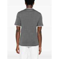 Tricouri Brunello Cucinelli pentru Barbati - Tricouri Brunello Cucinelli Silk T-Shir GRIGIO SCUROOFF WHITE Barbati (BM 18930382) - B-mall.ro