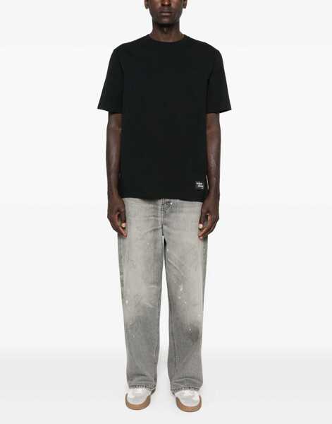 Tricouri MAISON KITSUN Cotton T-Shirt with logo patch BLACK Barbati (BM 18930445) 3