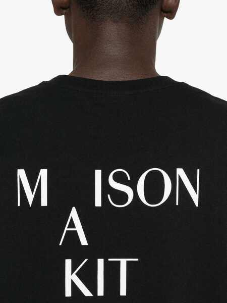 Tricouri MAISON KITSUN Cotton T-Shirt with logo patch BLACK Barbati (BM 18930445) 4