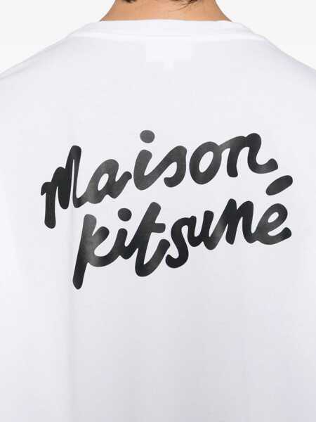 Tricouri MAISON KITSUN Contrast logo T-Shirt WHITE/BLACK Barbati (BM 18930493) 4