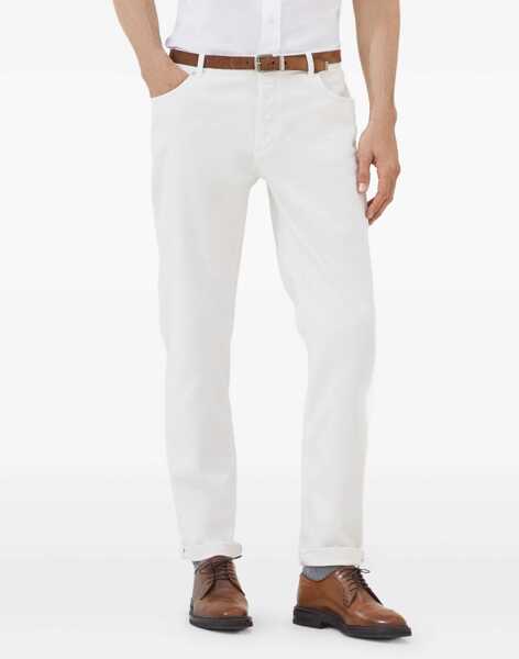 Blugi Brunello Cucinelli Cotton slim Jeans ENGLISH WHITE Barbati (BM 18930550) 2